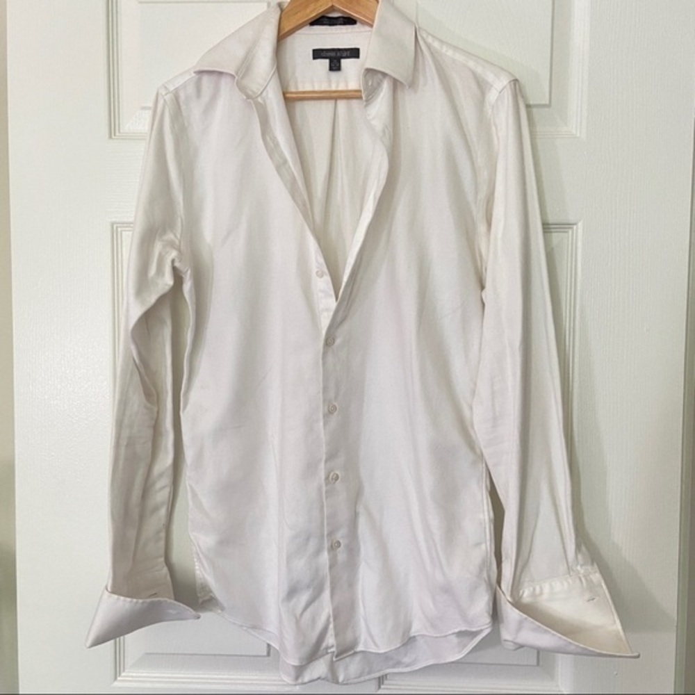 White Diagonal Soft Striped Dress Shirt